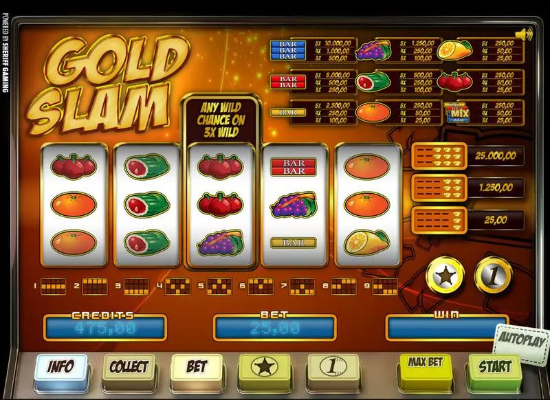 Gold Slam Sheriff Gaming Slot Game released in   - 