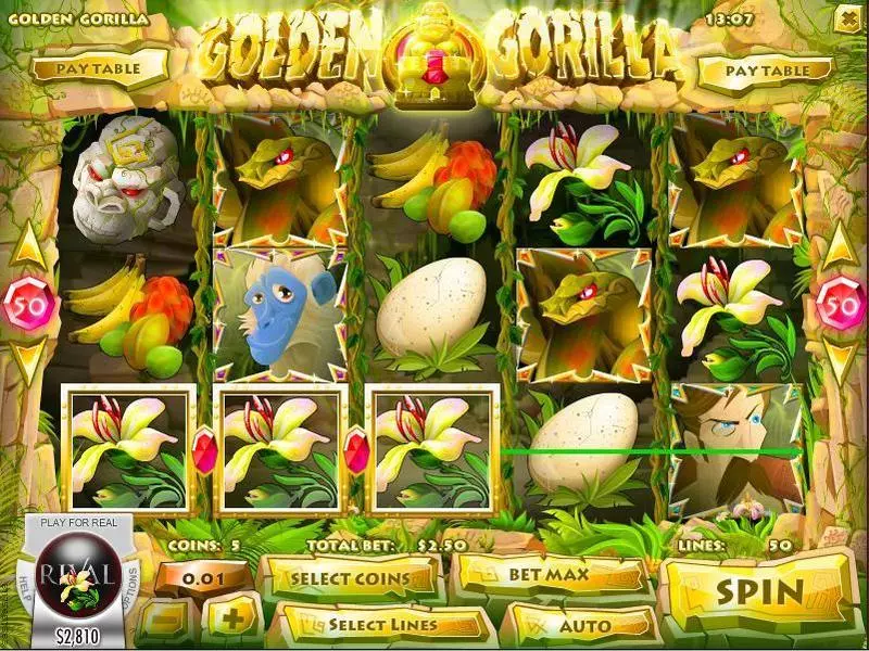 Golden Gorilla Rival Slot Game released in December 2014 - Free Spins