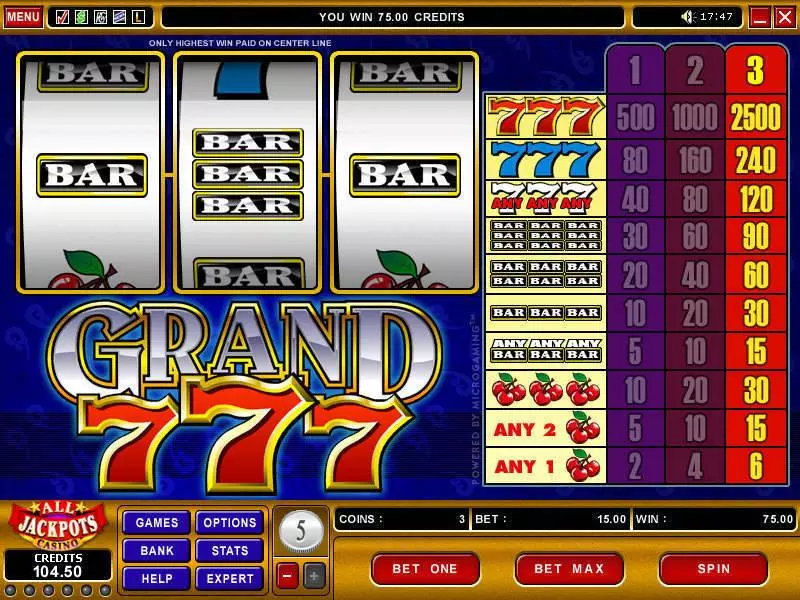 Grand 7's Microgaming Slot Game released in   - 