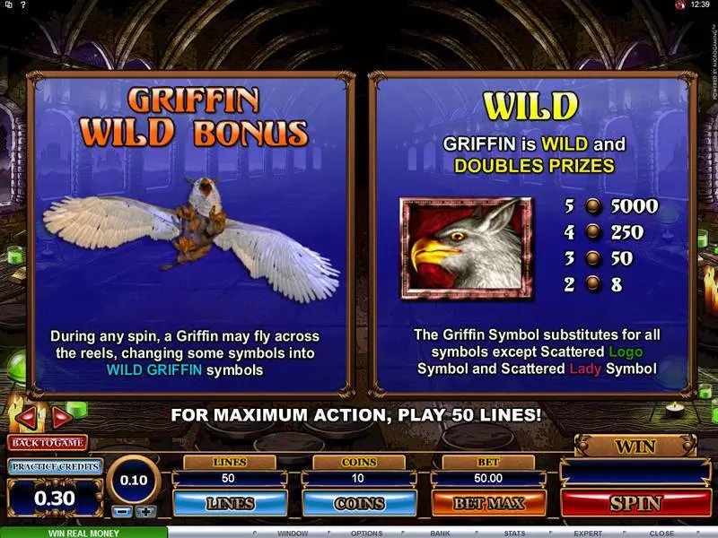 Great Griffin Microgaming Slot Game released in   - Free Spins