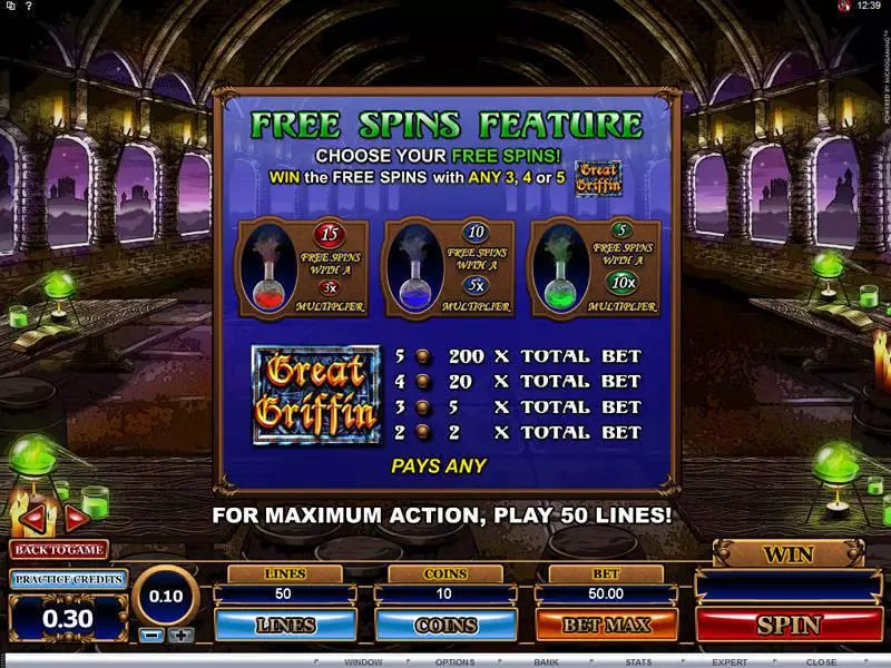 Great Griffin Microgaming Slot Game released in   - Free Spins