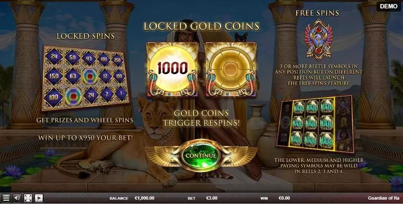 Guardian of Ra Red Rake Gaming Slot Game released in March 2022 - Locked Spins