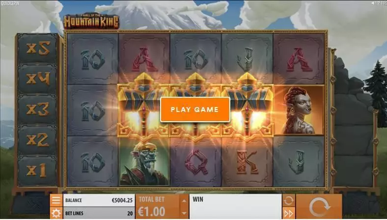 Hall of the Mountain King Quickspin Slot Game released in May 2019 - Free Spins