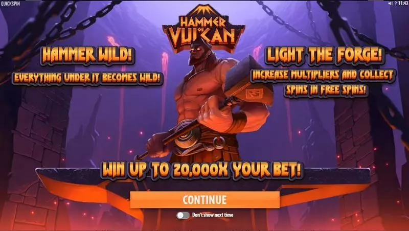 Hammer of Vulcan Quickspin Slot Game released in October 2020 - Free Spins