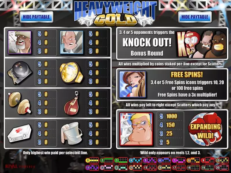 Heavyweight Gold Rival Slot Game released in January 2010 - Free Spins