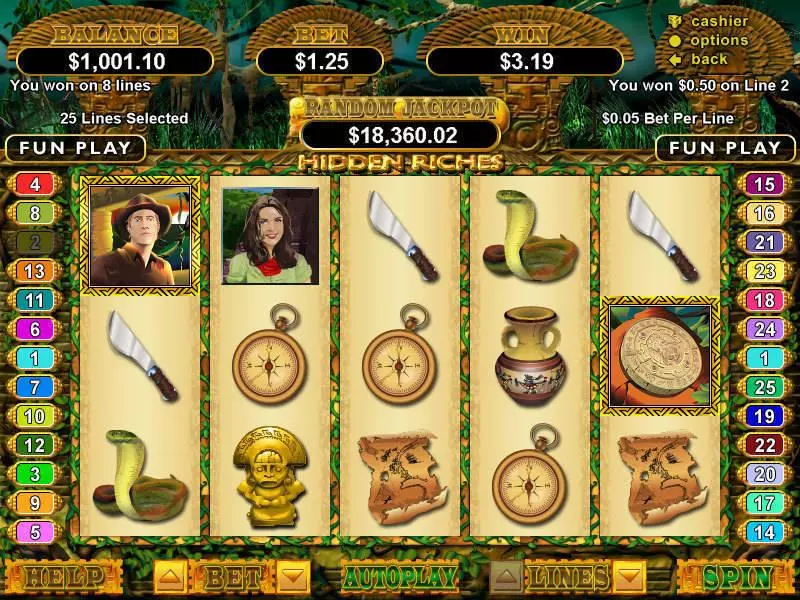 Hidden Riches RTG Slot Game released in March 2009 - Free Spins