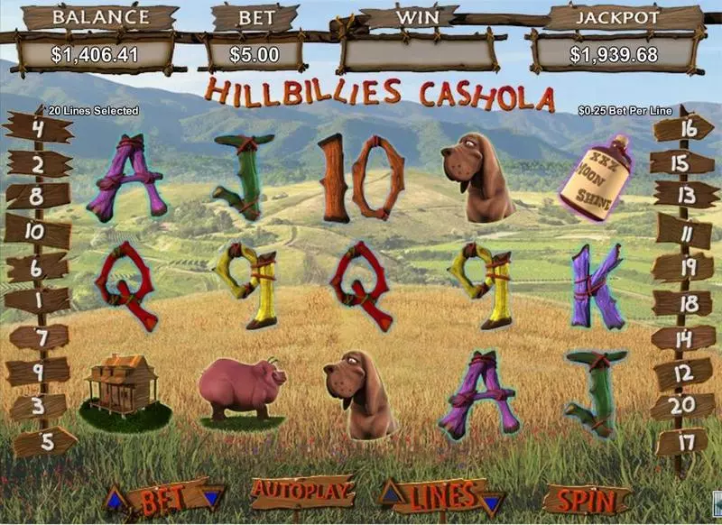 Hillbillies Cashhola RTG Slot Game released in June 2015 - Free Spins