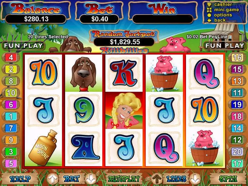 Hillbillies RTG Slot Game released in May 2006 - Free Spins