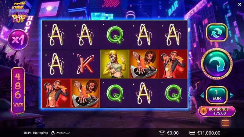 HipHopPop AvatarUX Slot Game released in January 2023 - Free Spins