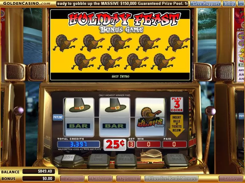 Holiday Feast Vegas Technology Slot Game released in   - Second Screen Game