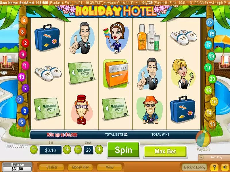 Holiday Hotel NeoGames Slot Game released in   - Second Screen Game
