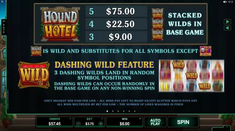 Hound Hotel Microgaming Slot Game released in June 2015 - Free Spins