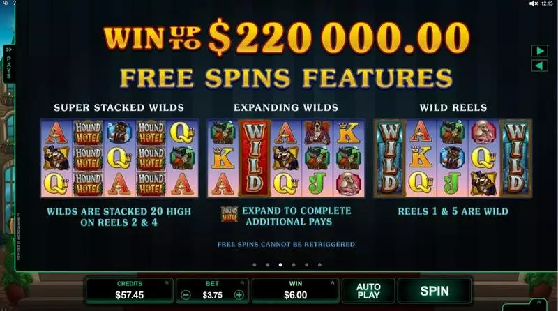 Hound Hotel Microgaming Slot Game released in June 2015 - Free Spins