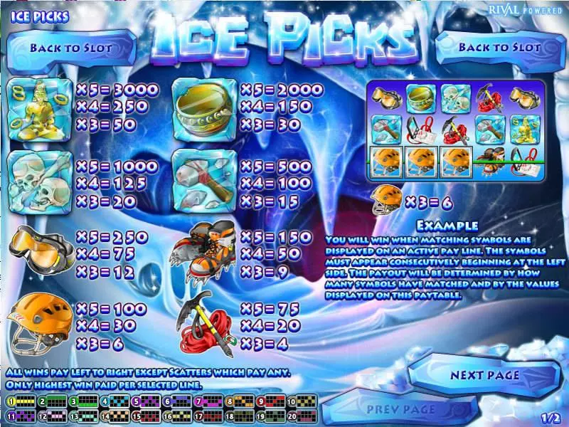 Ice Picks Rival Slot Game released in December 2011 - Free Spins