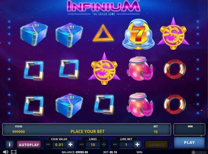 Infinium Zeus Play Slot Game released in September 2017 - Free Spins