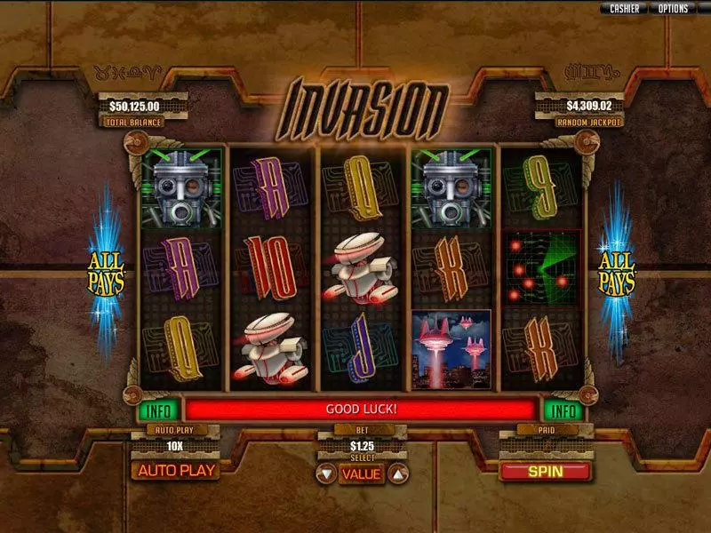 Invasion RTG Slot Game released in May 2012 - Second Screen Game