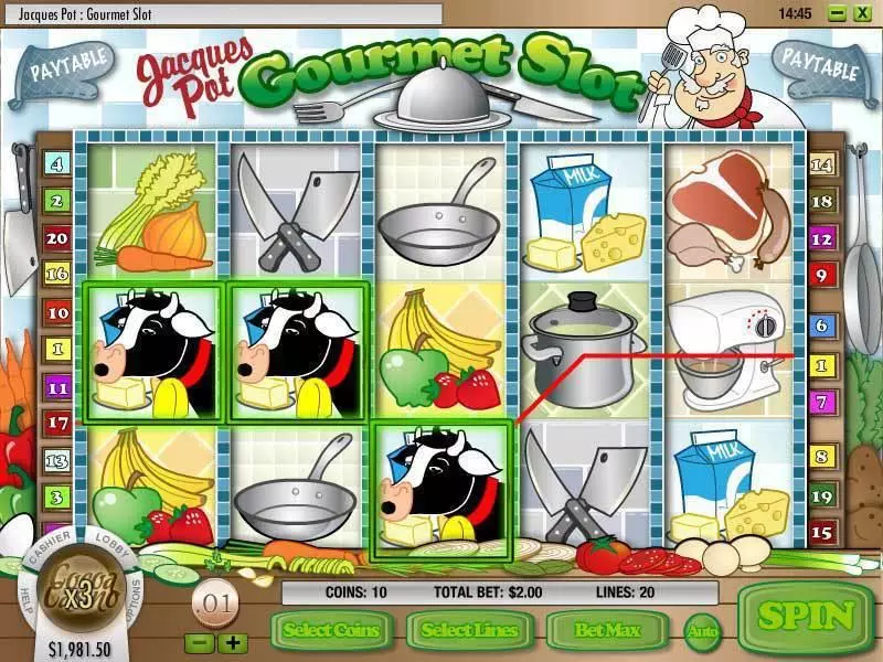 Jacques Pot Gourmet Rival Slot Game released in July 2008 - Free Spins
