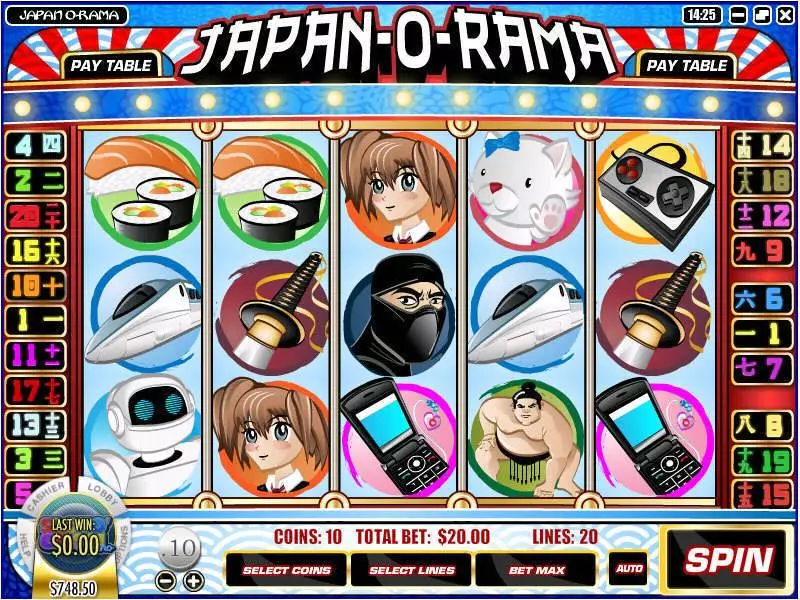 Japan-O-Rama Rival Slot Game released in December 2010 - Free Spins