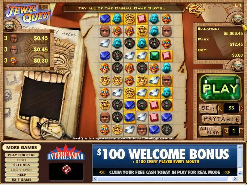 Jewel Quest CryptoLogic Slot Game released in   - 