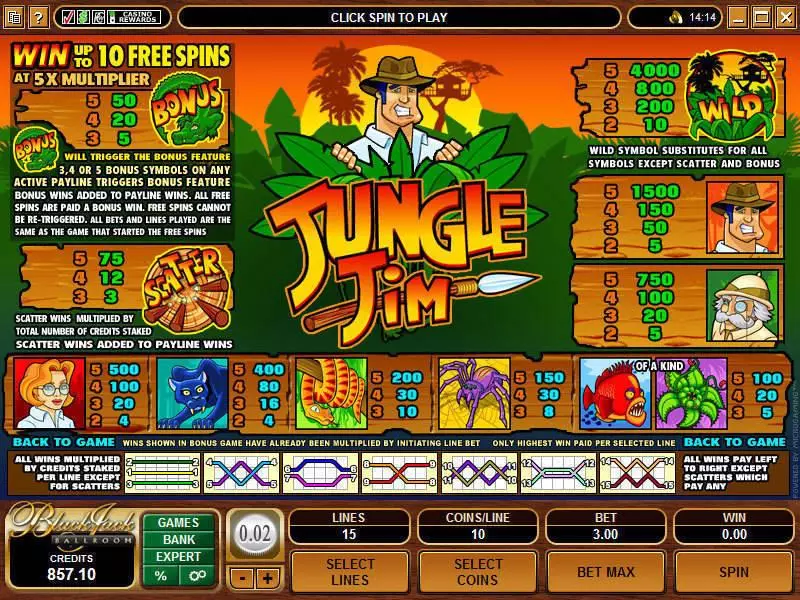 Jungle Jim Microgaming Slot Game released in   - Free Spins