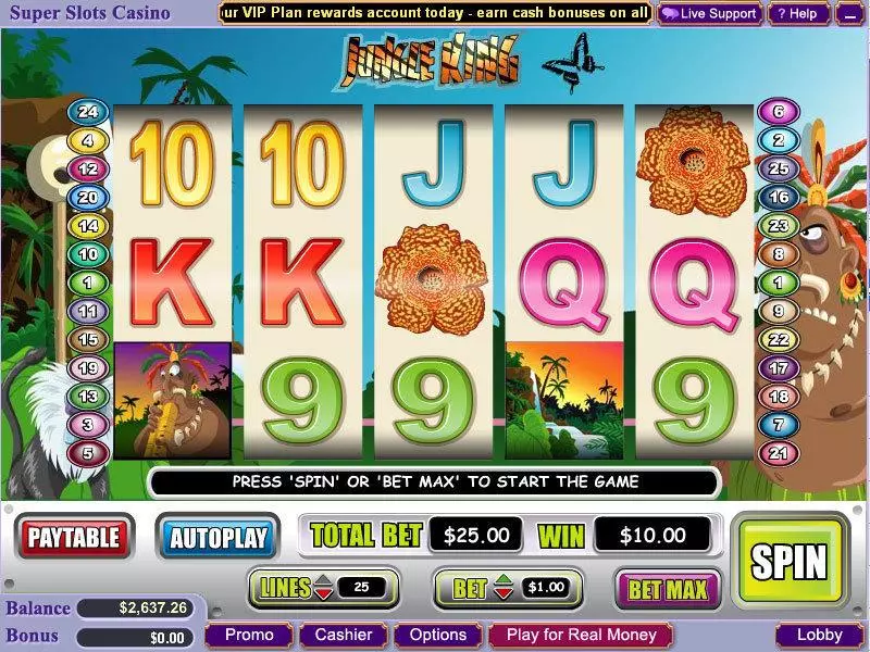 Jungle King WGS Technology Slot Game released in May 2009 - Second Screen Game