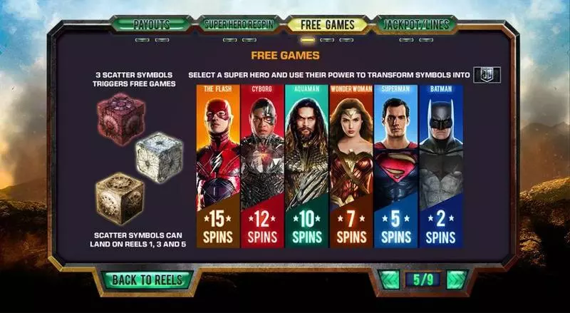 Justice League PlayTech Slot Game released in January 2018 - Free Spins