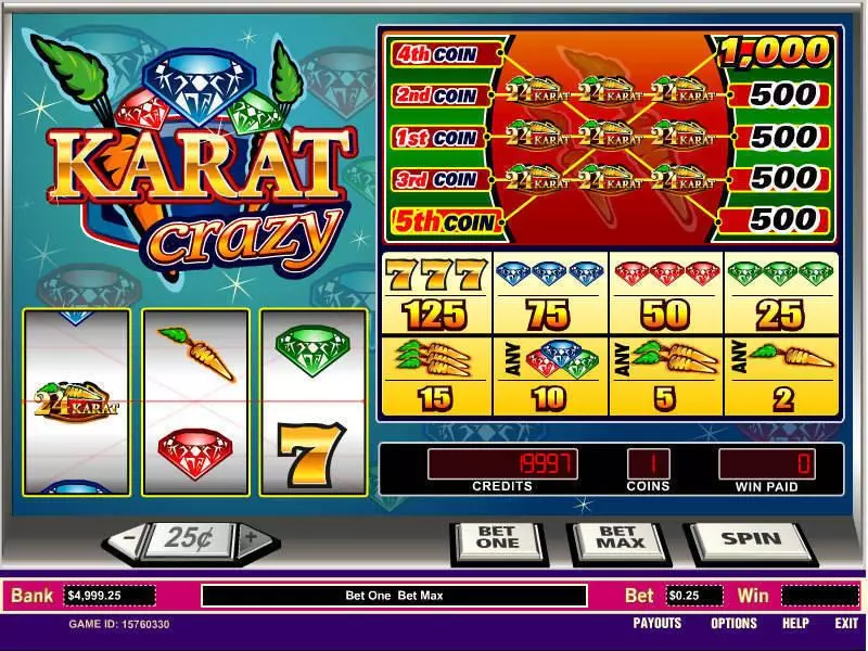 Karat Crazy Parlay Slot Game released in   - 
