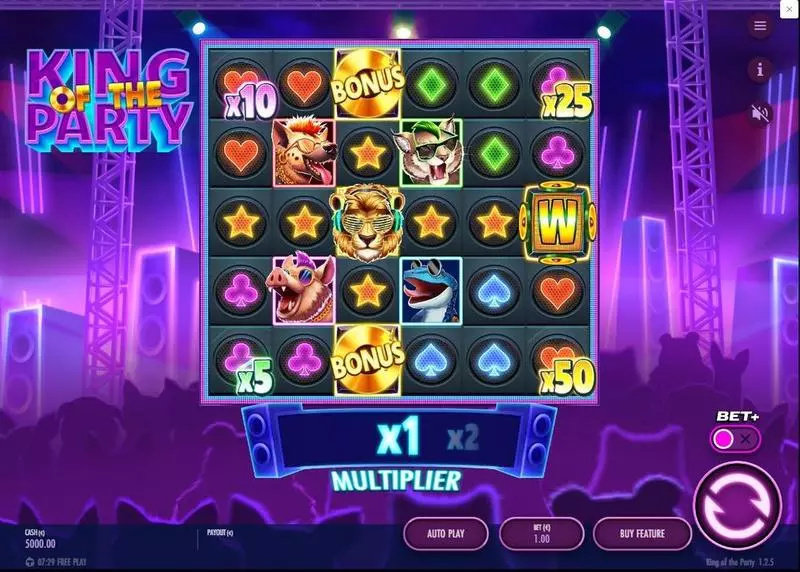 King of the Party Thunderkick Slot Game released in May 2024 - Overlay Multipliers