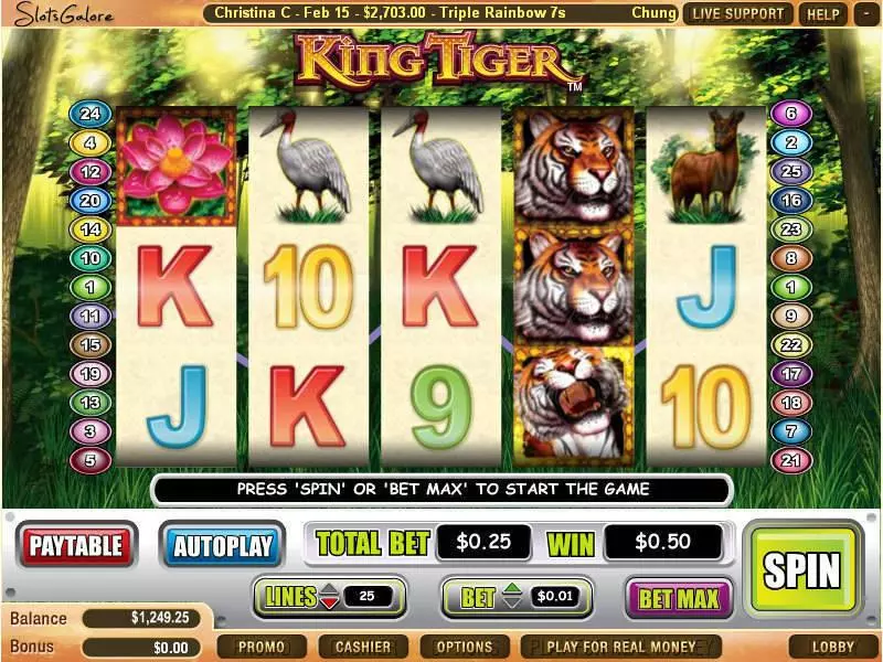 King Tiger WGS Technology Slot Game released in January 2011 - Free Spins