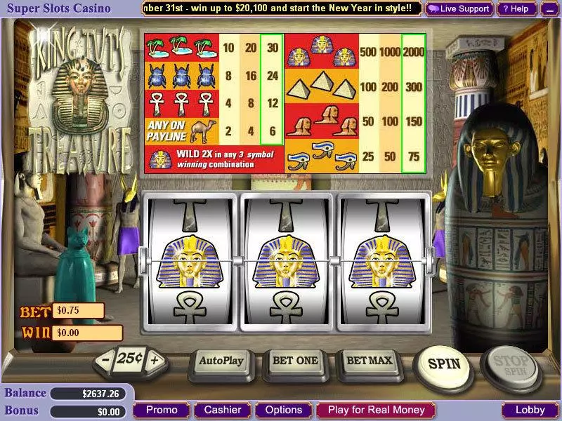 King Tut's Treasure WGS Technology Slot Game released in   - 