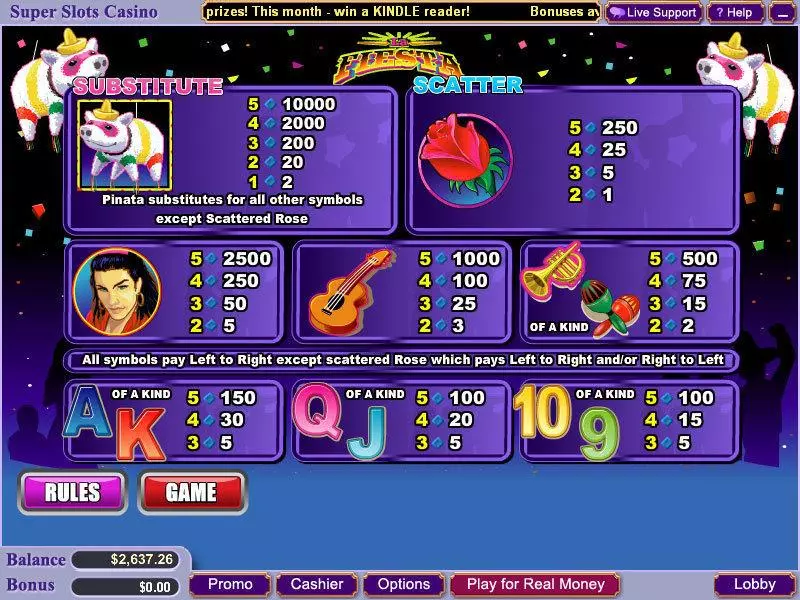 La Fiesta WGS Technology Slot Game released in May 2009 - Second Screen Game