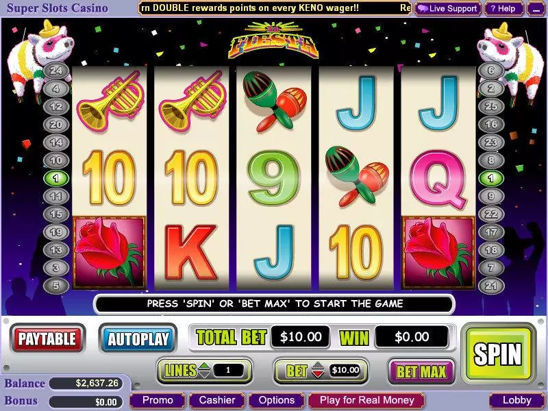 La Fiesta WGS Technology Slot Game released in May 2009 - Second Screen Game