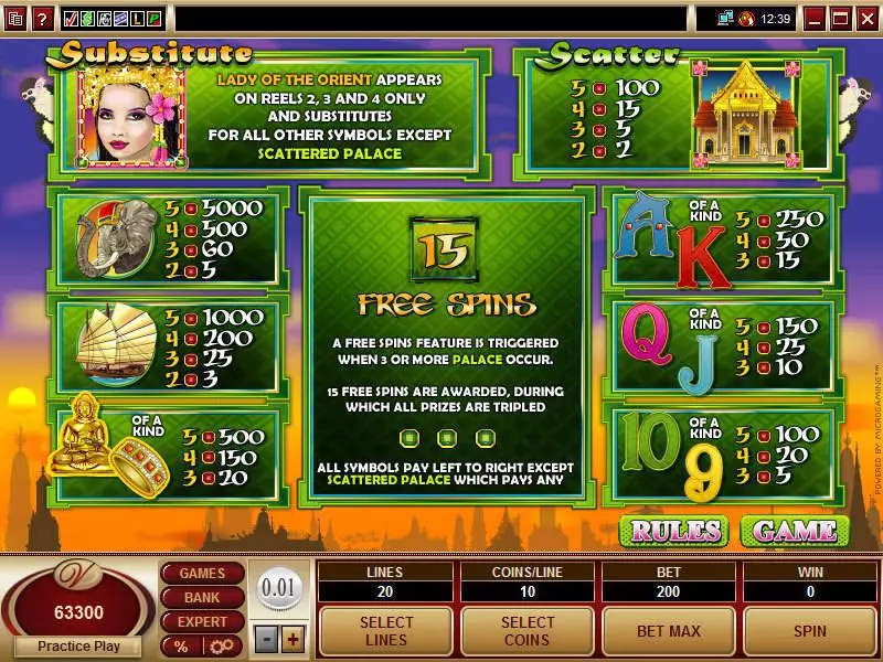 Lady of the Orient Microgaming Slot Game released in   - Free Spins