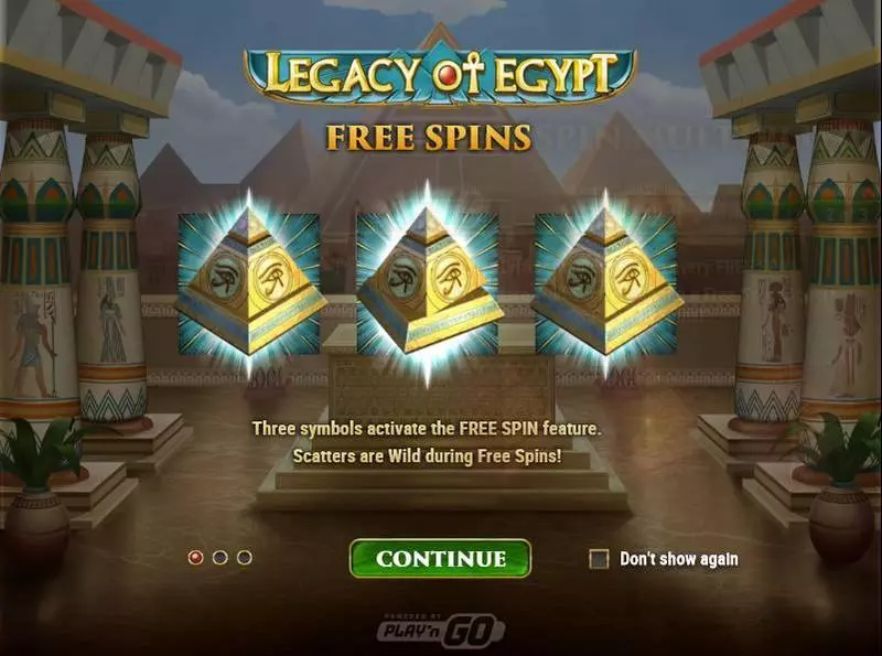 Legacy of Egypt Play'n GO Slot Game released in May 2018 - Free Spins