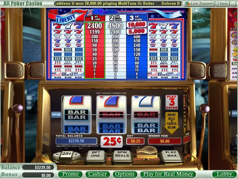 Liberty 7's WGS Technology Slot Game released in   - 