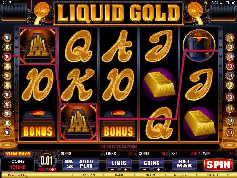 Liquid Gold Microgaming Slot Game released in   - Free Spins