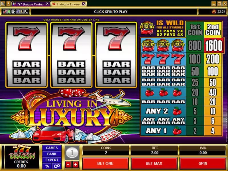 Living in Luxury Microgaming Slot Game released in   - 