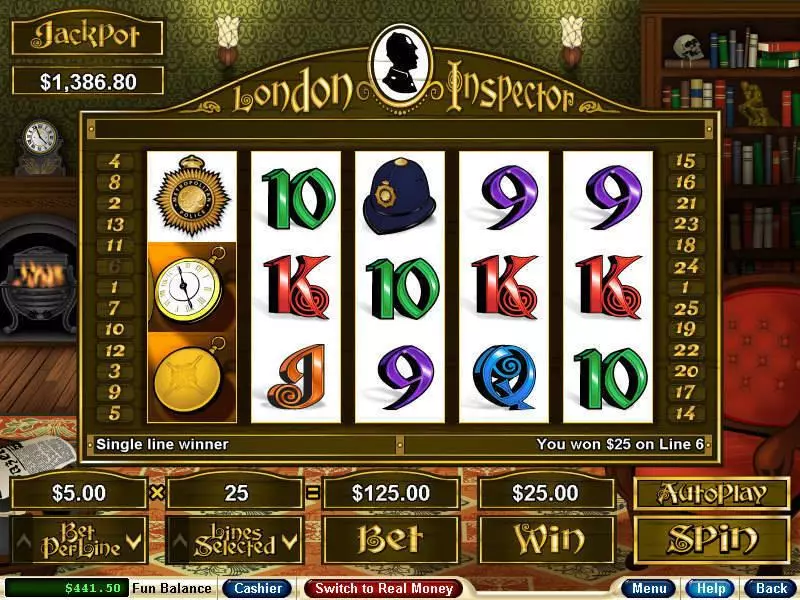 London Inspector RTG Slot Game released in June 2009 - Free Spins