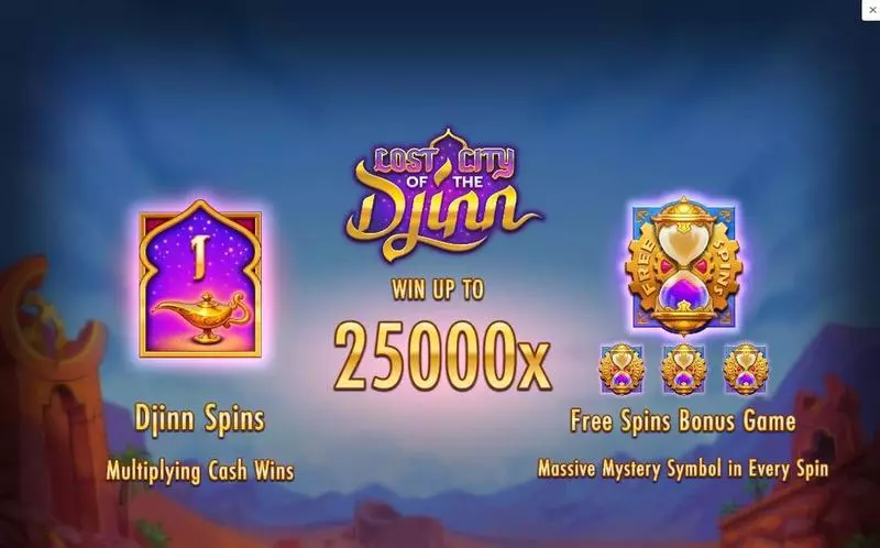 Lost City of the Djinn Thunderkick Slot Game released in May 2022 - Free Spins
