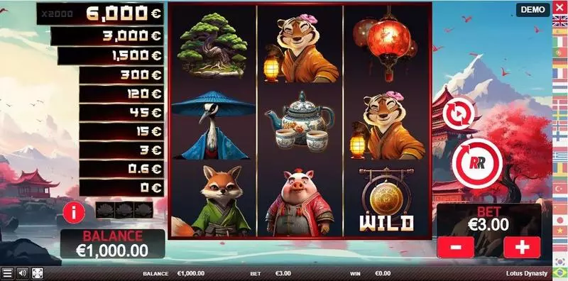 Lotus Dynasty Red Rake Gaming Slot Game released in June 2024 - Free Spins