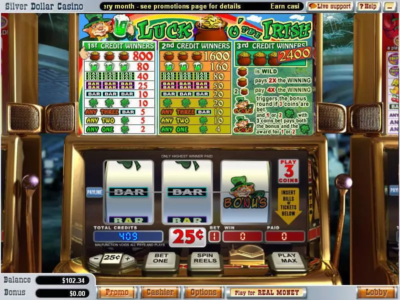 Luck o'the Irish WGS Technology Slot Game released in   - Second Screen Game
