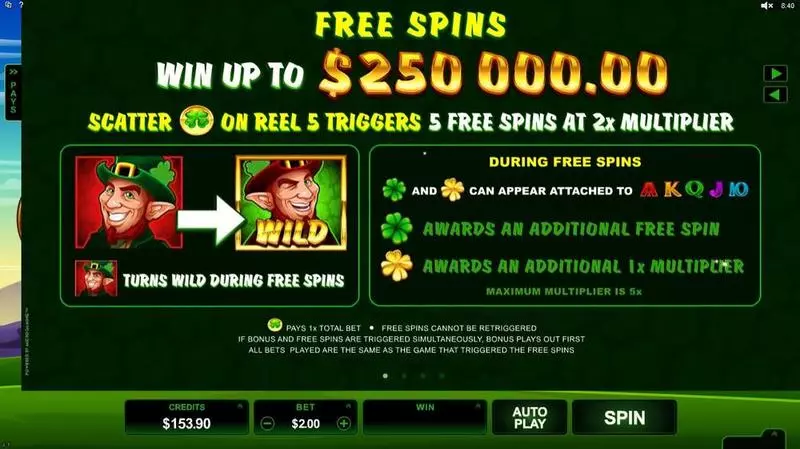 Lucky Leprechaun Microgaming Slot Game released in March 2015 - Free Spins
