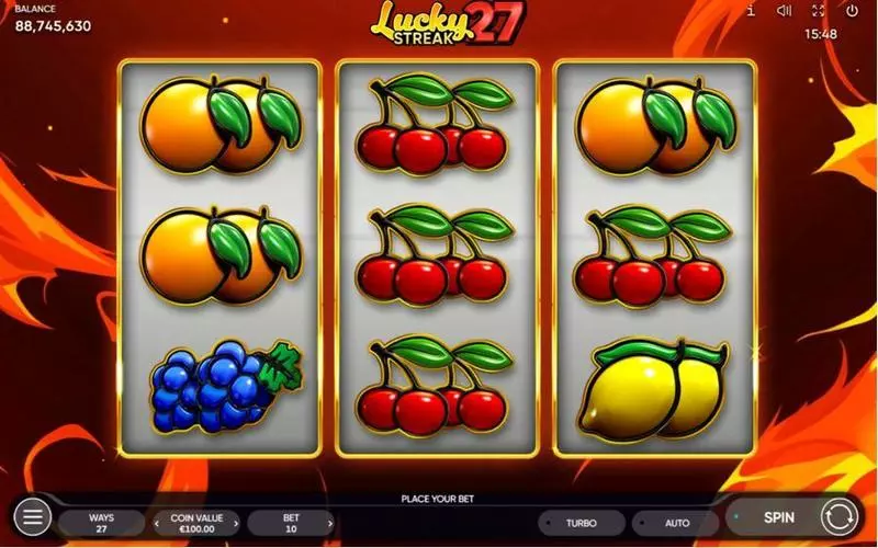 Lucky Streak 27 Endorphina Slot Game released in August 2024 - Bonus Game