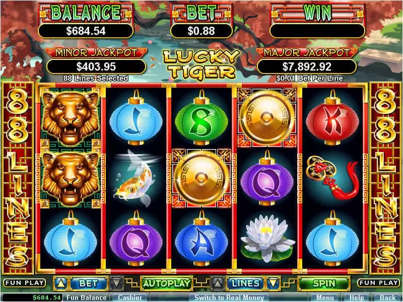 Lucky Tiger RTG Slot Game released in November 2010 - Free Spins