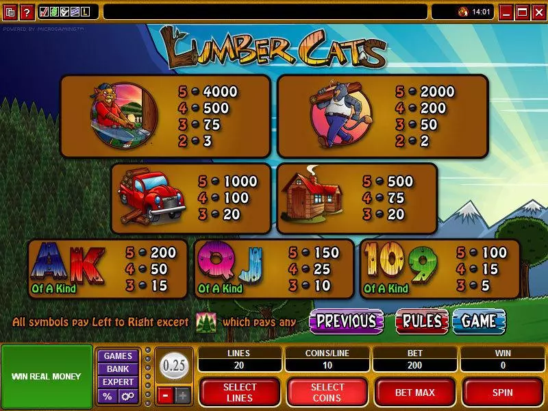 Lumber Cats Microgaming Slot Game released in   - Second Screen Game