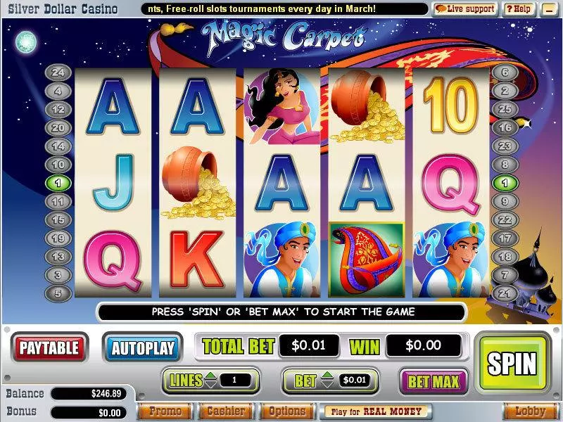 Magic Carpet WGS Technology Slot Game released in   - Free Spins