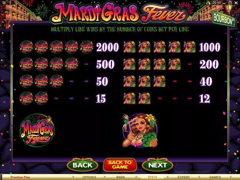 Mardi Gras Fever Microgaming Slot Game released in   - Free Spins