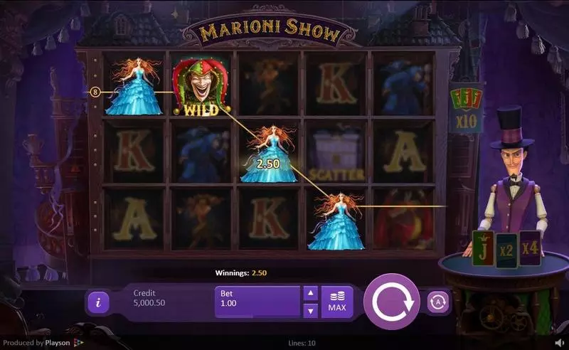 Marioni Show Playson Slot Game released in May 2017 - Pick a Box