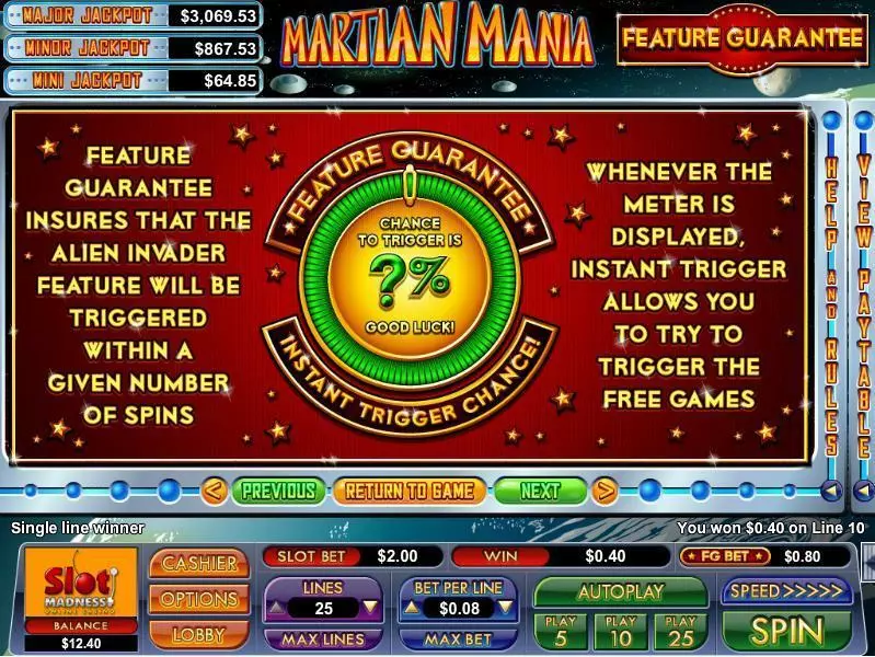 Martian Mania NuWorks Slot Game released in   - Second Screen Game