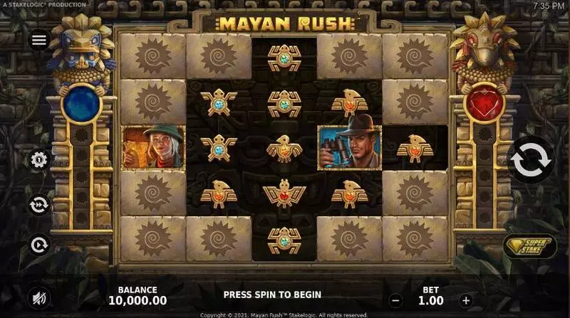 Mayan Rush StakeLogic Slot Game released in January 2021 - Multipliers